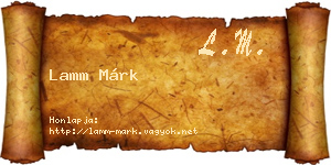 Lamm Márk névjegykártya