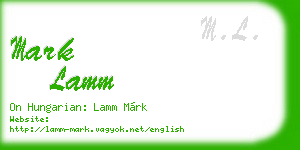mark lamm business card